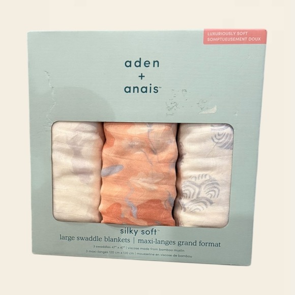 aden + anais Other - Aden + Anais Silky Soft Bamboo Muslin Swaddle Blankets 3 Pack Koi Pond New